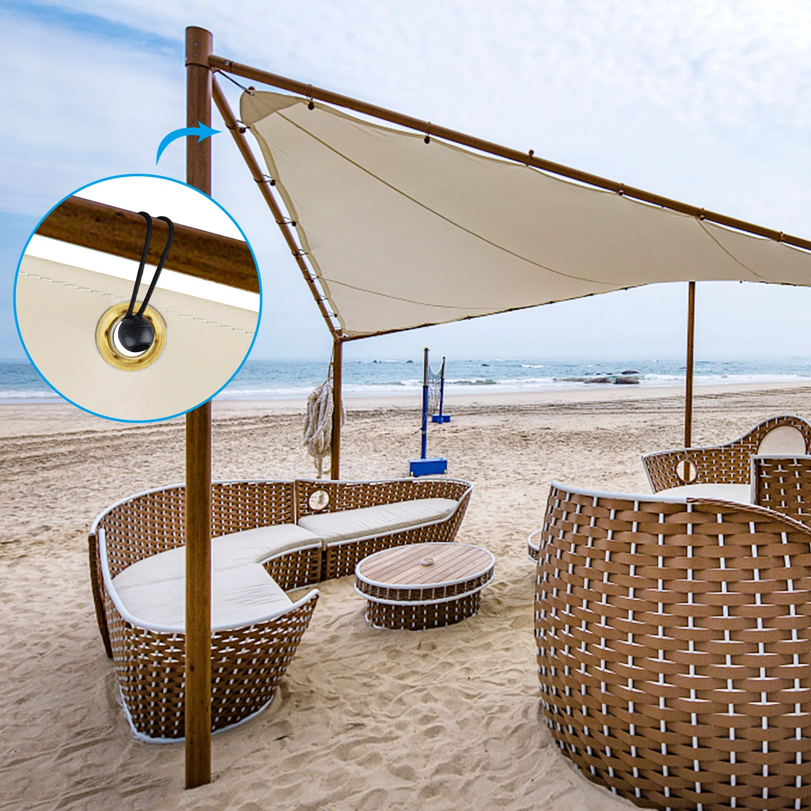 

10pcs Bungee Cord Tarp Tarpaulin Ties Cord Elastic Rope Canopy Tie Down Cord Camping Equipment Tent Accessories