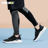 onemix running shoes for mens slip on mesh damping black sneakers man breathable light dedicated marathon lace up sports shoes