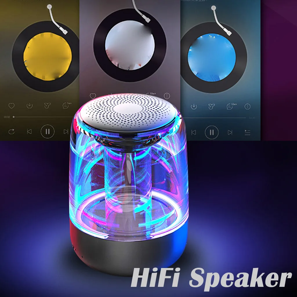 HiFi беспроводной Bluetooth динамик светодиодный портативный ночник HD HiFi наружная Колонка для басов Subwoffer аудиоколонки# D2