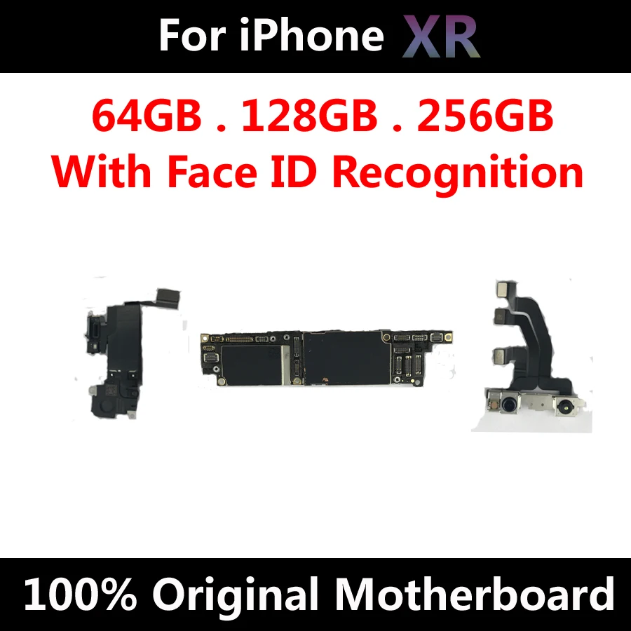 Новое поступление, оригинальная материнская плата для iPhone XR, 64 ГБ, 128 ГБ, 256 ГБ, Заводская разблокированная материнская плата с/без распознавания лица, поддержка обновлений IOS