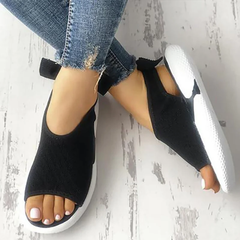 Женские босоножки Сетчатые Босоножки с открытым носком на массивном каблуке