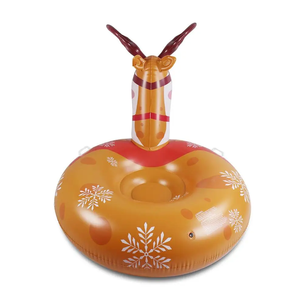 2 в 1 Лось надувные лыжи круг снега трубка с ручкой снег Зимние сани трубки для