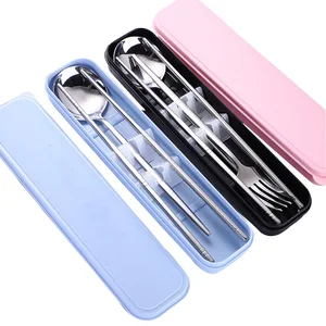 2021 Новый португальский студентов Нержавеющаясталь комплект переносной посуды, ложки, вилки, палочки дозирующая детская ложка для общественного палочки дозирующая детская ложка для мужской ложка