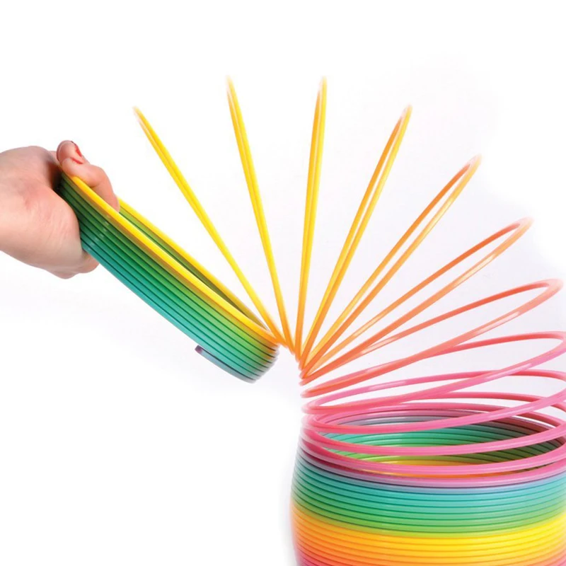Color Rainbow Circle Magic Down Stairs Creative Decompression 7 color spring ring Children's Toys birthday present | Игрушки и хобби