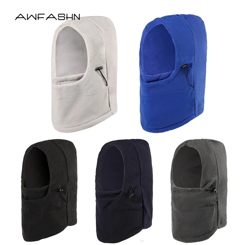 

2021 New Winter Head Hood Men's Women's Windproof Face Mask Outdoor Riding Warm Cover Hat Scarf Integrated Design Pure Color Hat