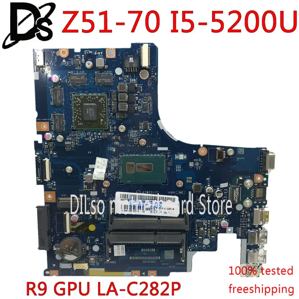 KEFU AIWZ0/Z1 LA C282P материнская плата для Lenovo Z51 70 Y50C XIAOXIN V4000 ноутбука CPU i5 5200U R9 M375 100%