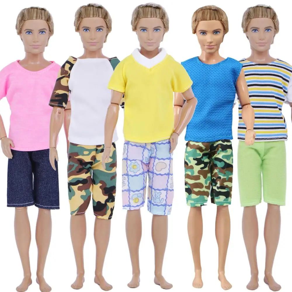 Фото Комплект одежды для куклы Барби Кен футболка и шорты летняя камуфляжная одежда