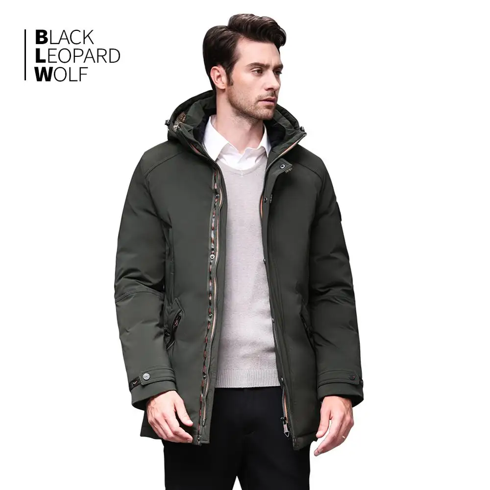Blackleopardwolf 2019 Мужская одежда зимний пуховик со съемным мехом куртка мужская зимняя