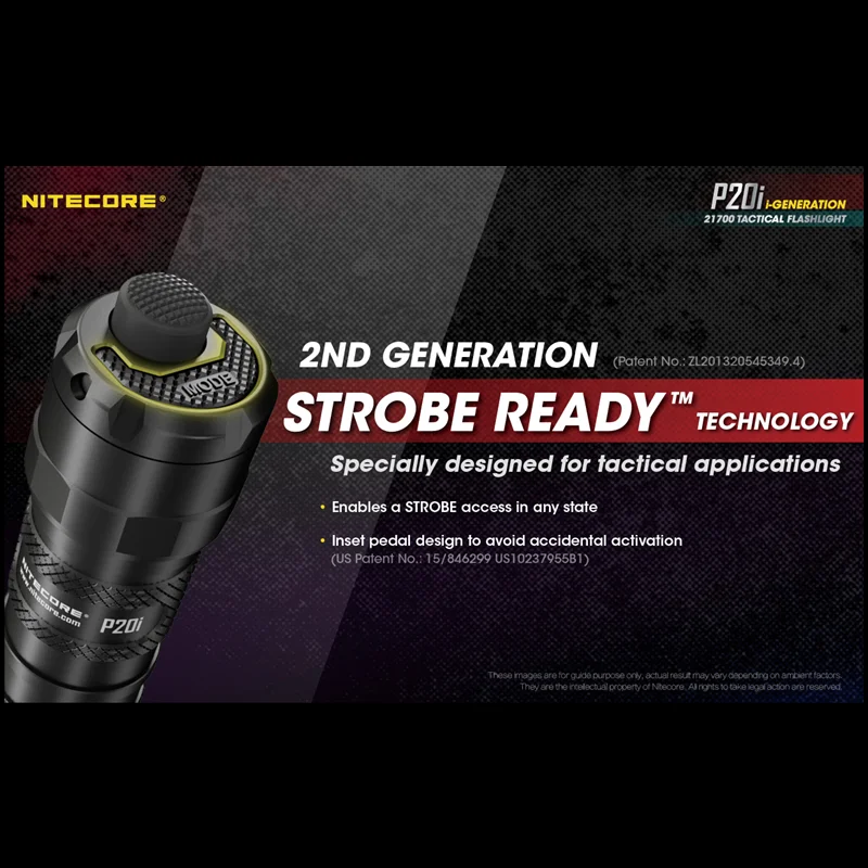 Продажа Высокомощный тактический фонарик NITECORE P20i, 1800 люмен, фонарик с одной кнопкой, USB, перезаряжаемый, с батареей 4000 мАч, светодиодный фонарик