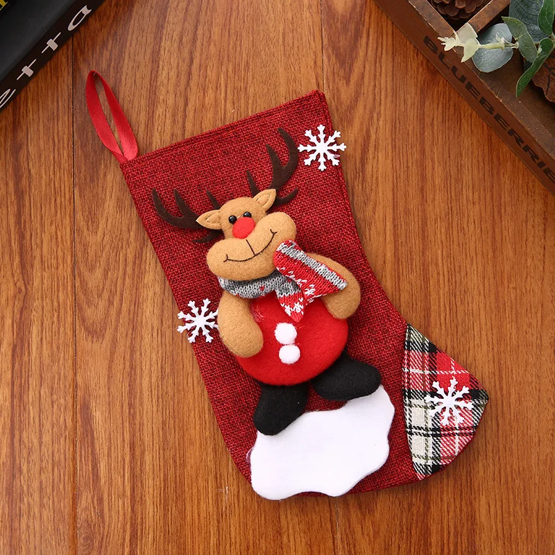 

New Year Christmas Stocking Sack Xmas Gift Candy Bag Christmas Decorations for Home Decore Navidad Sock Christmas Tree Decor