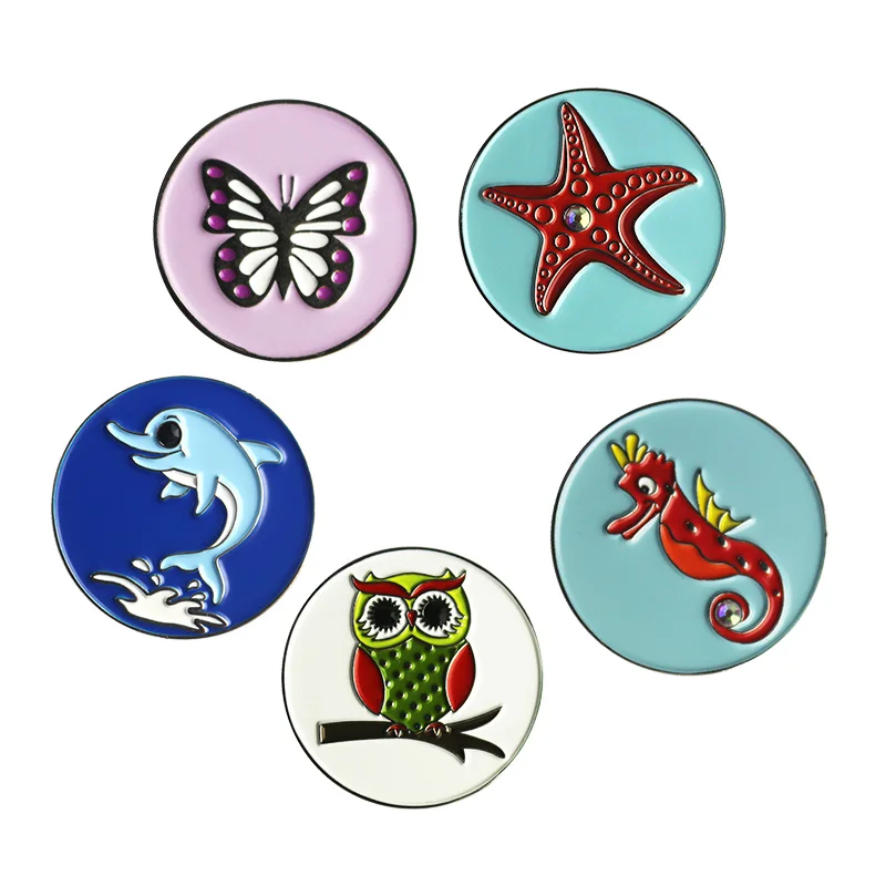 5 mixed 05 PINMEI Embossied Golf Ball Marks наборы из 5 маркеров для гольфа Подарки для гольфа для леди / детей, подходящие для любых магнитных зажимов для шляп для гольфа - Цвет: 5 mixed 05
