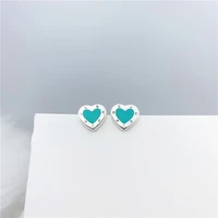 womens elegant fashion enamel heart shaped earrings original brand high quality jewelry holiday gifts