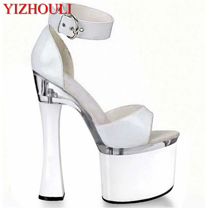 Обувь для банкета модные и удобные босоножки на толстой подошве Высокий каблук 18