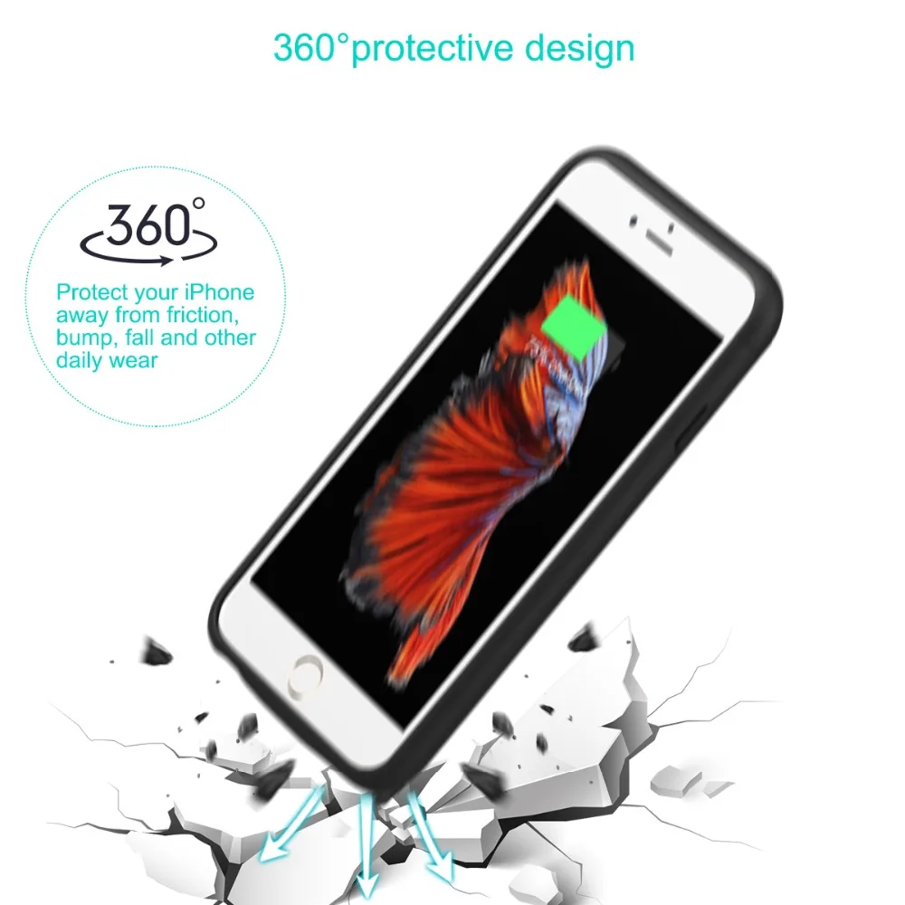 2500 мАч чехол для зарядного устройства для iPhone 6 6S аккумулятор внешний аккумулятор зарядное устройство чехол