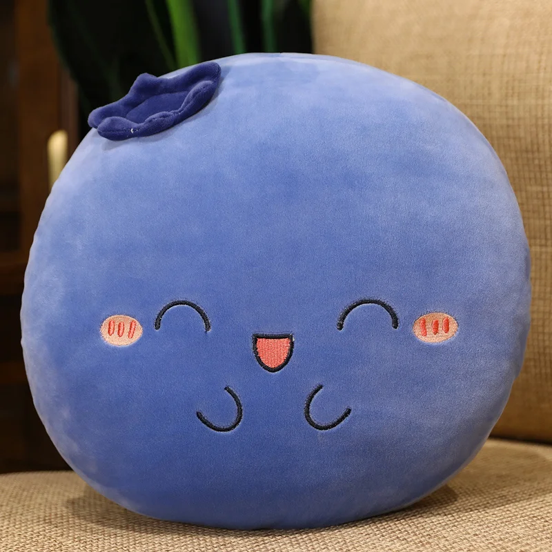 Almohada de peluche de frutas para dormir, coj&iacute;n suave de color naranja, azul, melocot&oacute;n, Kawaii, decoraci&oacute;n para sof&aacute; y cama-4