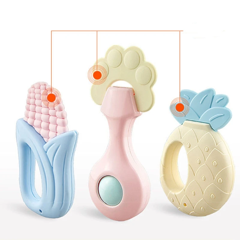 

MXLE Nursing Infant Training Teether Toddler Heat-resistant Anti-fall No BPA Teething Discomfort Toys Lightweight Grasp