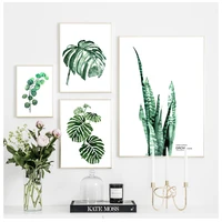 laminas decorativas pared cuadros posters and prints wall art canvas painting nordic poster plant green leaves peinture para