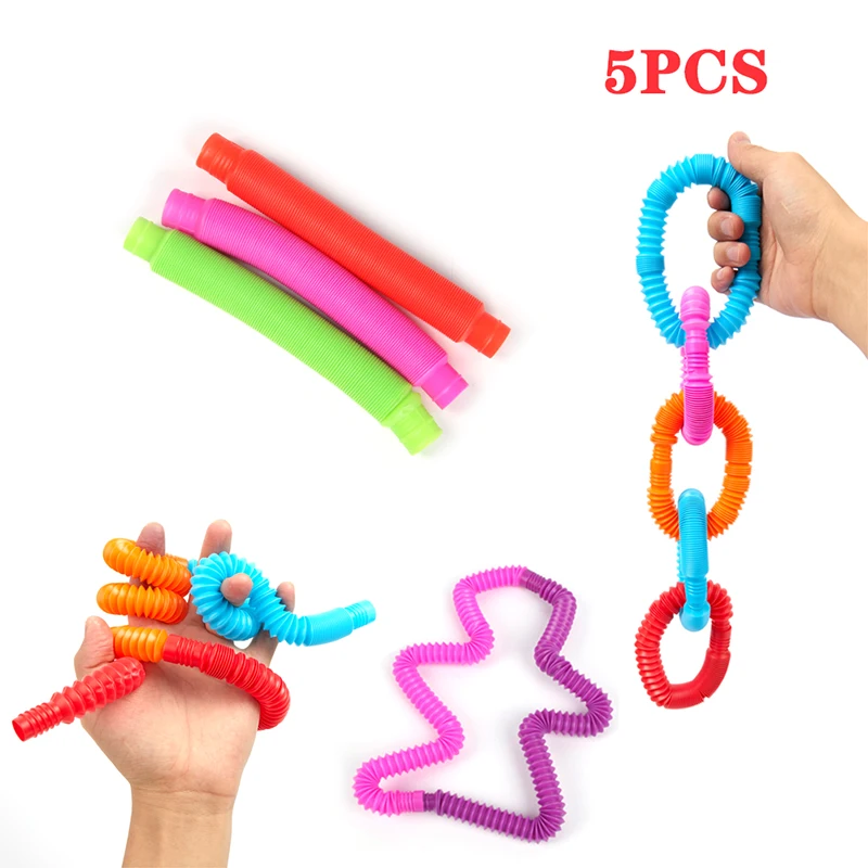 

Красочные Пластик поп трубки катушки детская творческие магические Игрушки для раннего развития Развивающие складные игрушечный круг заб...