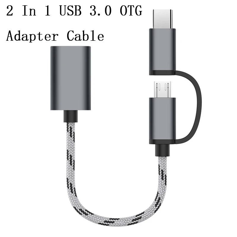 

2 In 1 USB 3.0 OTG Adapter Cable Type-C Micro USB To USB 3.0 Interface Converter For Cellphone Charging Cable Line For Cellphone