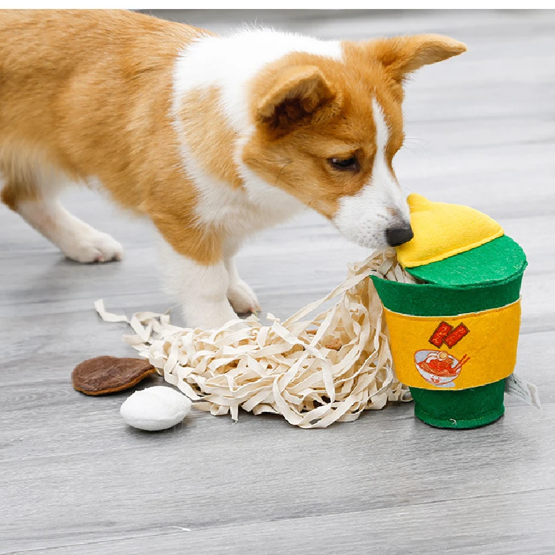 

2021NEW INS Korea Dogs Snuffle Toys Puppy Dog Nosework Training Toy Pet Dog Sniffing Puzzle Toys Funny Noodle Shape Leaking Food