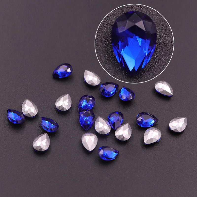 10 шт. Кристальные Стразы для ногтей бриллианты дизайн капли Пришивные в маркизе