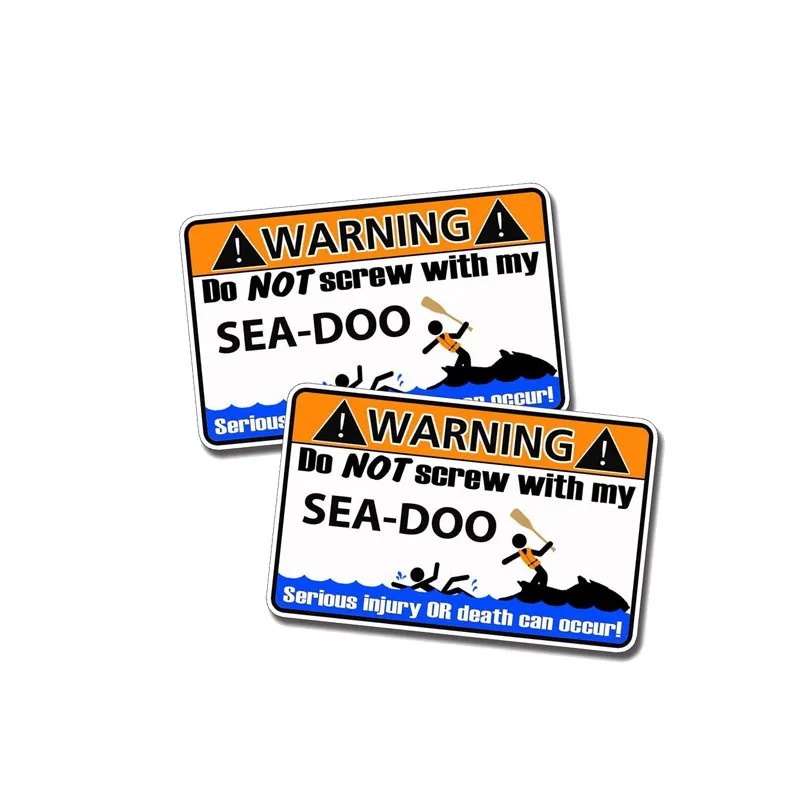 

2 X Warning Do Not Screw Withe My Sea Doo Funny Car Sticker Creative Waterproof Decal Automobile Decoration PVC,11cm*6cm