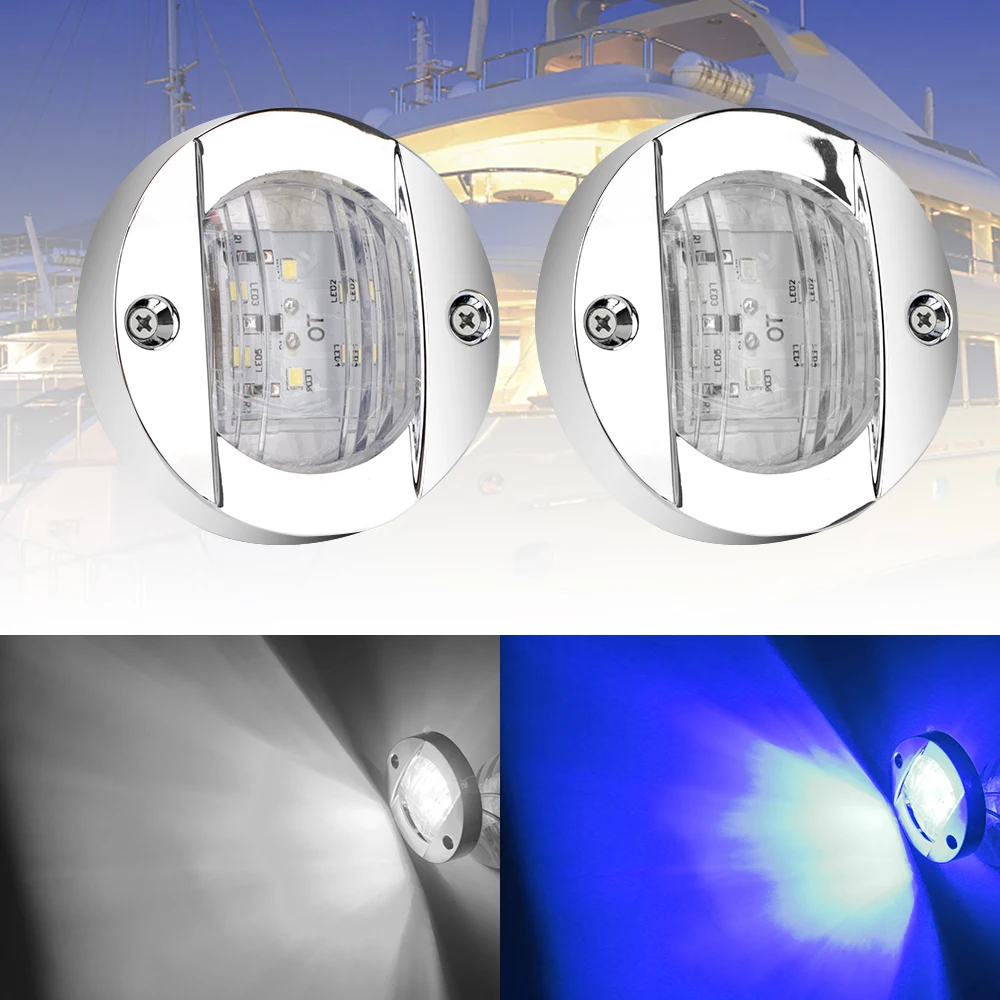 

Круглая холодная транцевая тележка для морской лодки, яхты, 12В 6LED транцевая кормовая светильник, боковая светильник, поворотная сигнальная светильник, задний фонарь