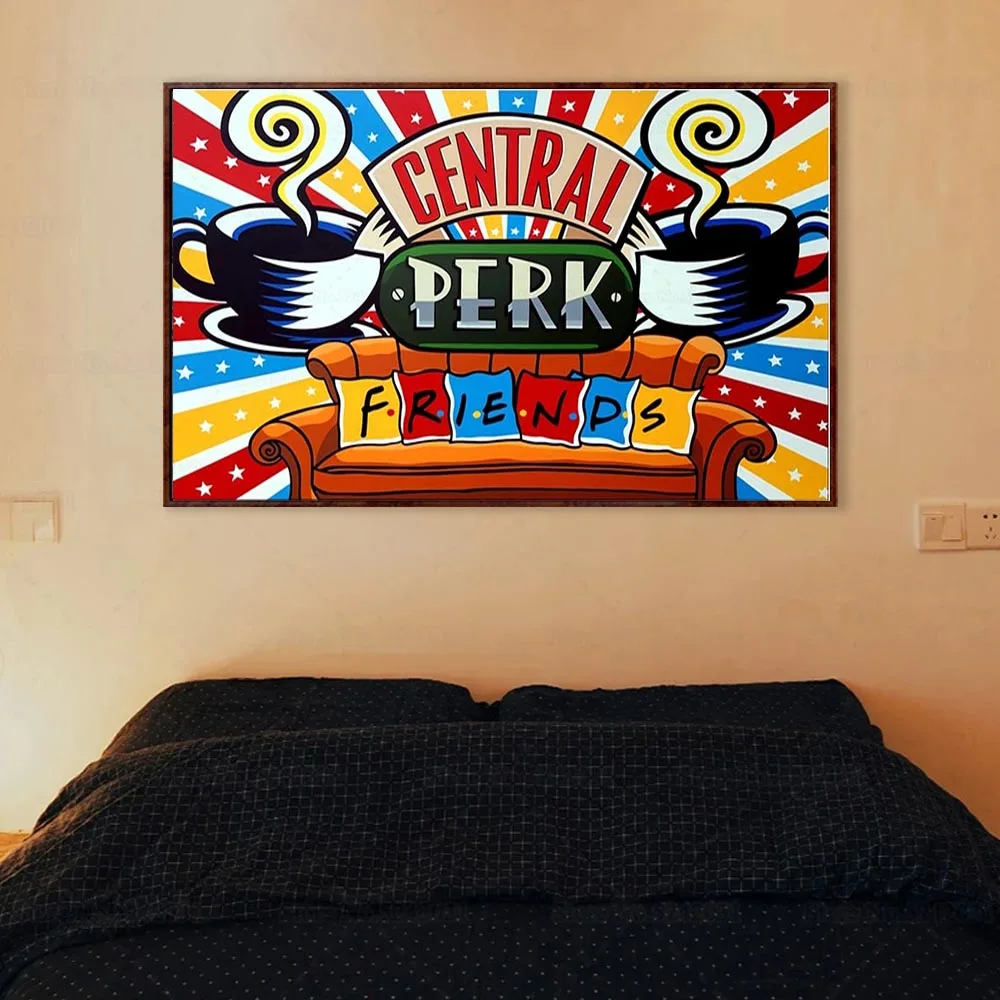 

Fashion Classic Central Perk Cafe Canvas Painting US Friends TV Show Central Perk Print Poster Wall Art For Home Decor