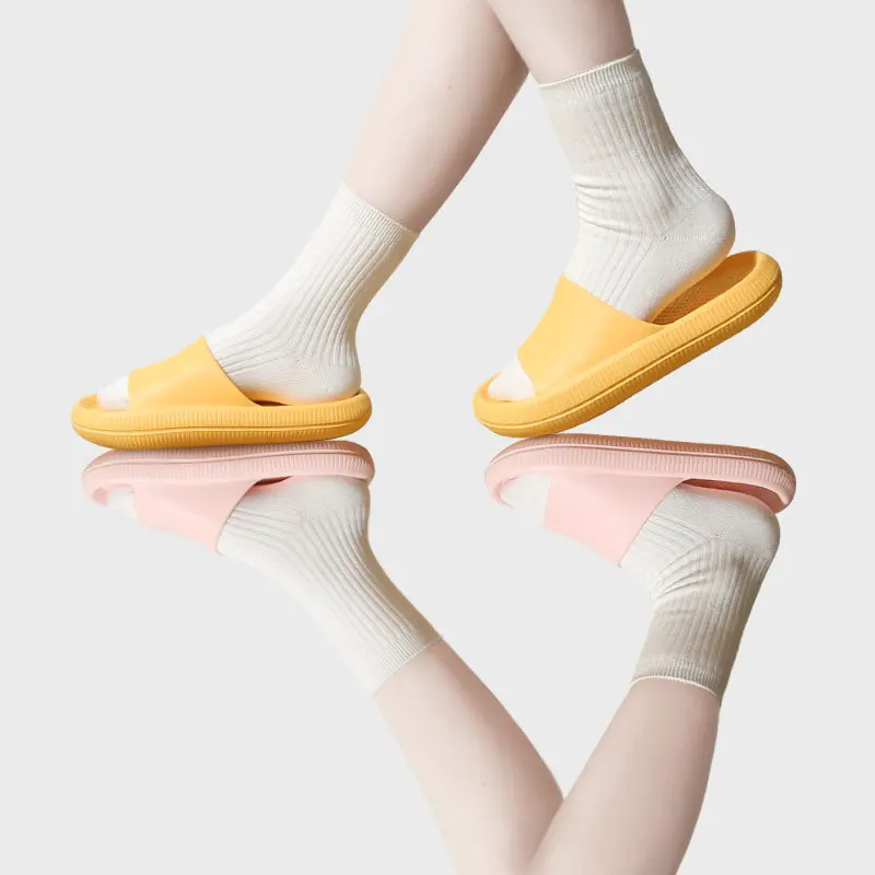 

Шлепанцы женские/мужские мягкие однотонные, Повседневные Удобные сандалии на толстой подошве, для душа, пляжа