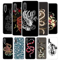 snake twine fern hand cover phone case for xiaomi redmi note 9s 10 9 8 8t 7 6 5 6a 7a 8a 9a 9c s2 pro k20 k30 5a 4x coque