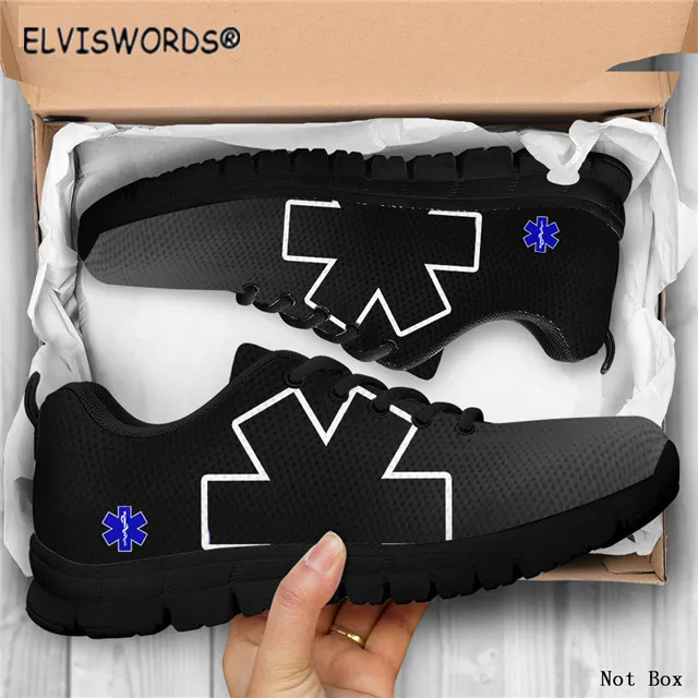 

Кроссовки ELVISWORDS женские на плоской подошве, дышащие сетчатые, со шнуровкой, фонарик, EMS, дизайнерская повседневная женская обувь