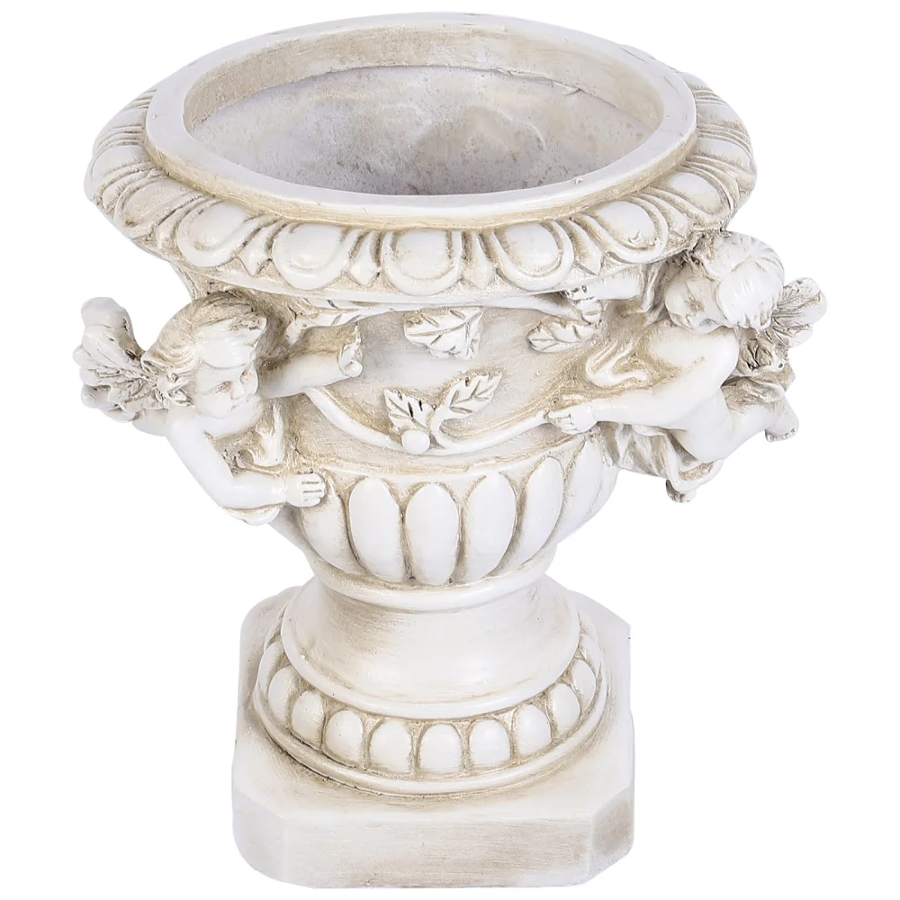 

1PC Creative Resin Flowerpot Decor European Style Garden Angel Flowerpot (Beige)