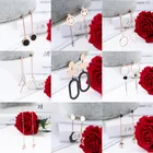 Женские серьги из титановой стали, небольшие геометрические серьги с бахромой, розовое золото, 2020