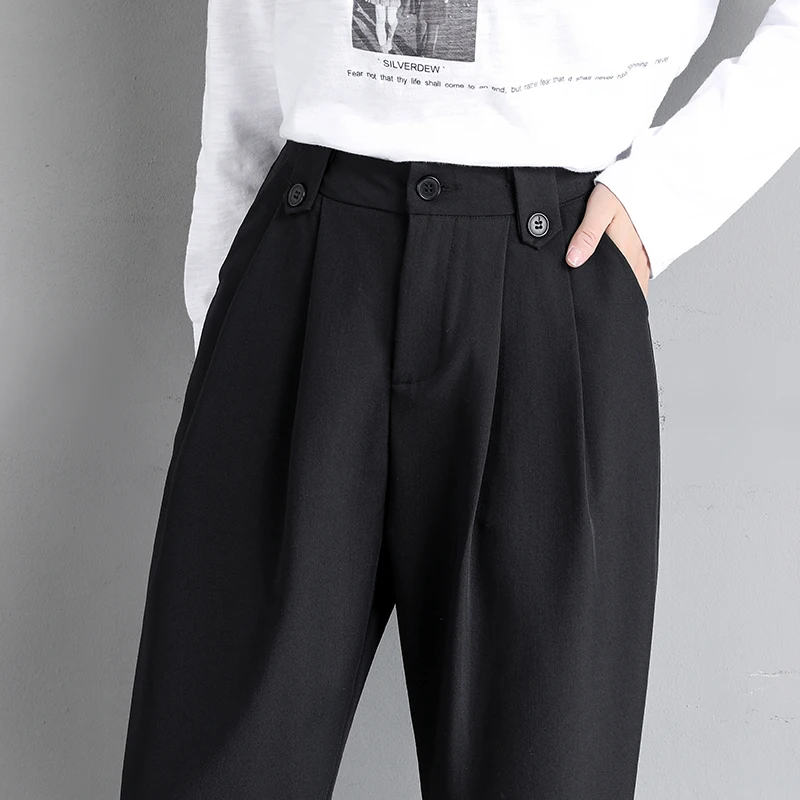 

2020 Autumn New Suit Pants Casual Loose Harajuku High Waist Black Harem Pants Women Streetwear Trousers pantalon femme