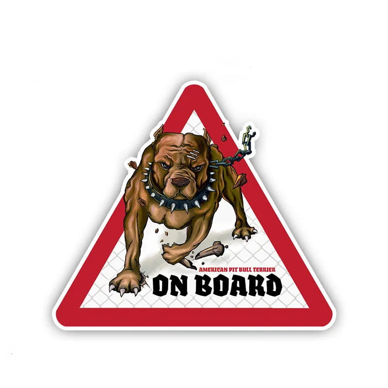 

12cm x 10.5cm Pit Bull Dog Car Stickers Dog on board Decals Pet Dog Decal Dog Warning Sign Funny Stickers