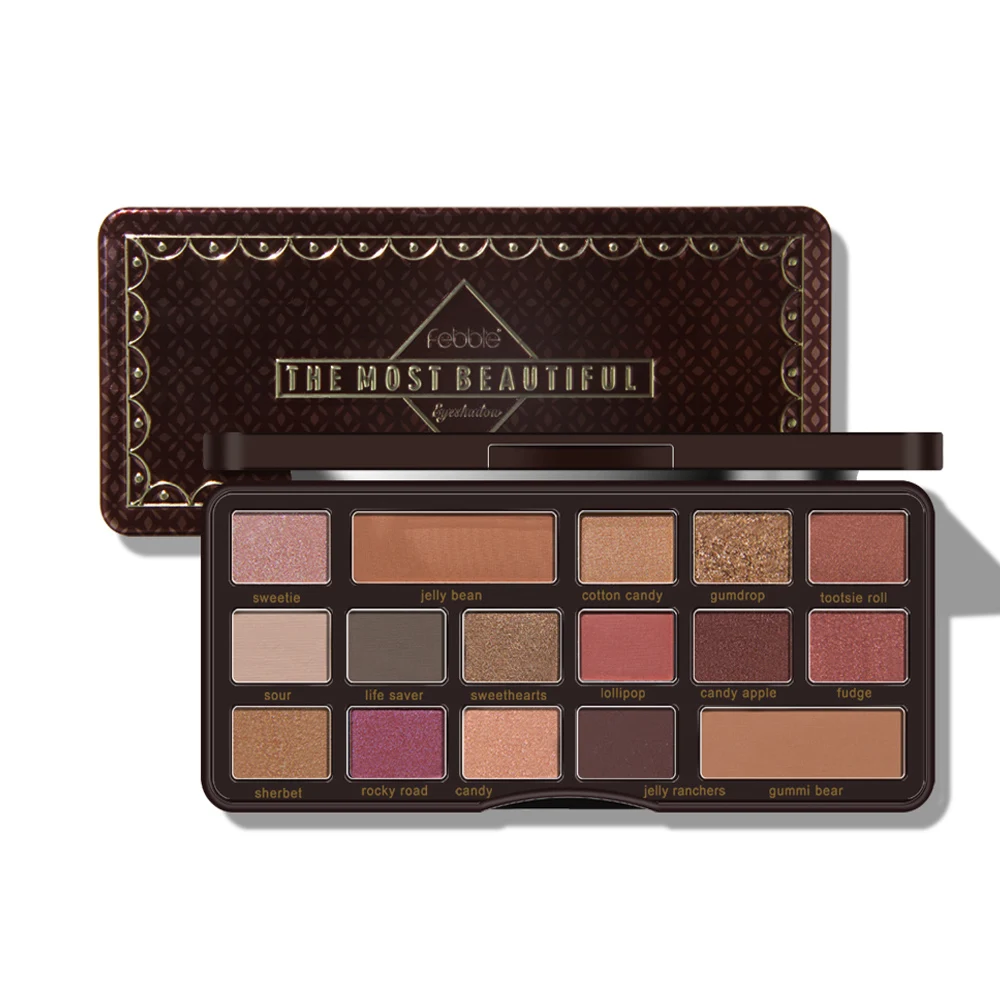 16 цветов Сияющие тени для век Палитра Водонепроницаемая Дымчатая матовая Пудра