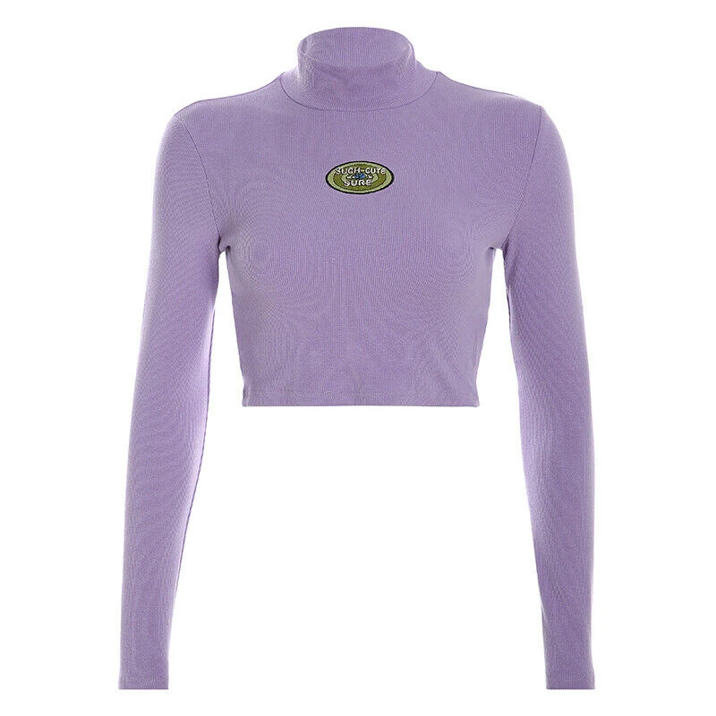 Sweaters Women Embroidery Long Sleeve Turtleneck Pullovers Crop Tops Sweater Slim Solid Casual Clothing Winter Trui Dames 2019 | Женская