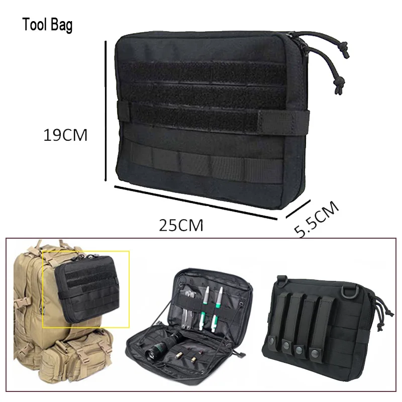 

Molle Military Pouch Bag Medical EMT Cover Tactical Package Outdoor Camping Hunting Utility Multi-tool Kit Accessories EDC Bag