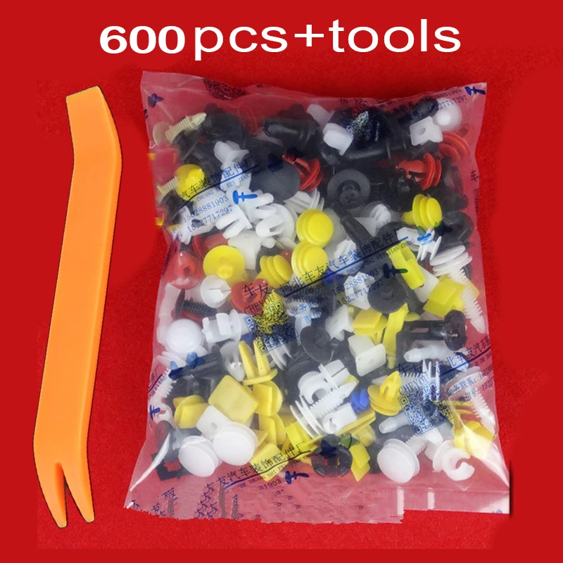600pcs Mixed packag For KIA Rio 4 Rio X-line Armrest Box Central Store Content Box Cup Holder Ashtray Interior Car-styling Accessories - Название цвета: 600pcs Mixed packag