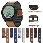 Ремешок из силикагеля и кожи для Garmin Fenix 6X 6 Pro 5X 5 Plus 3HR 935 945 Mk2 Enduro, быстросъемный браслет для наручных часов, 22 мм 26 мм