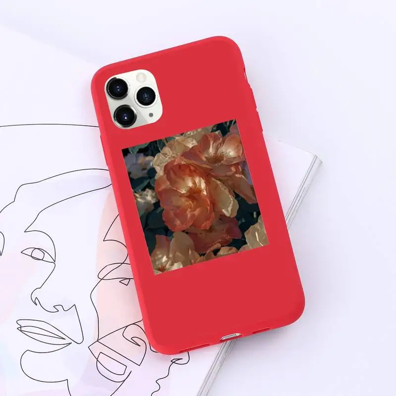 

Art flowers Beautiful fashion Phone Case Candy Color for iPhone 11 12 pro XS MAX 8 7 6 6S Plus X 5S SE 2020 XR