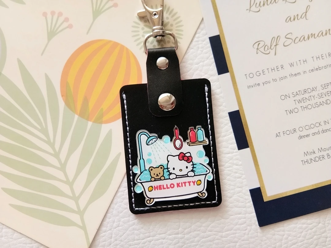 Брелок Hello Kitty в стиле аниме кошка КТ мини-брелок для карт женская кожаная сумка на