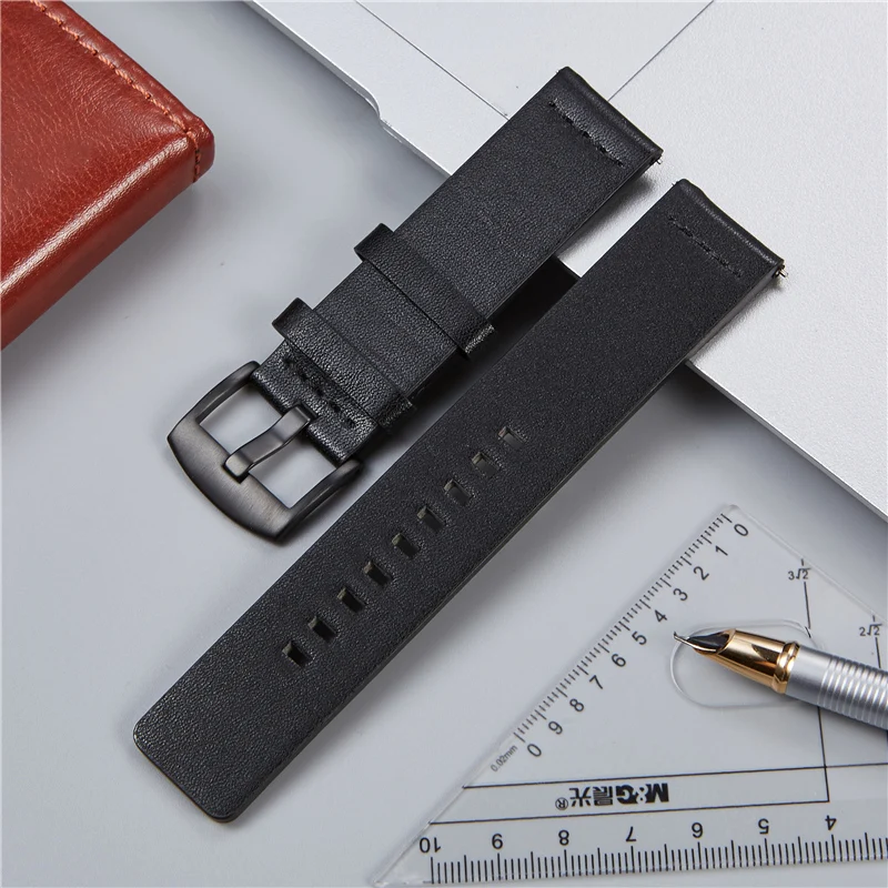 

Quick Release Watchbands for samsung galaxy watch gear s3 42mm 46mm active 2 Smartwatch Band 18mm 20mm 22mm 24mm Leather Strap