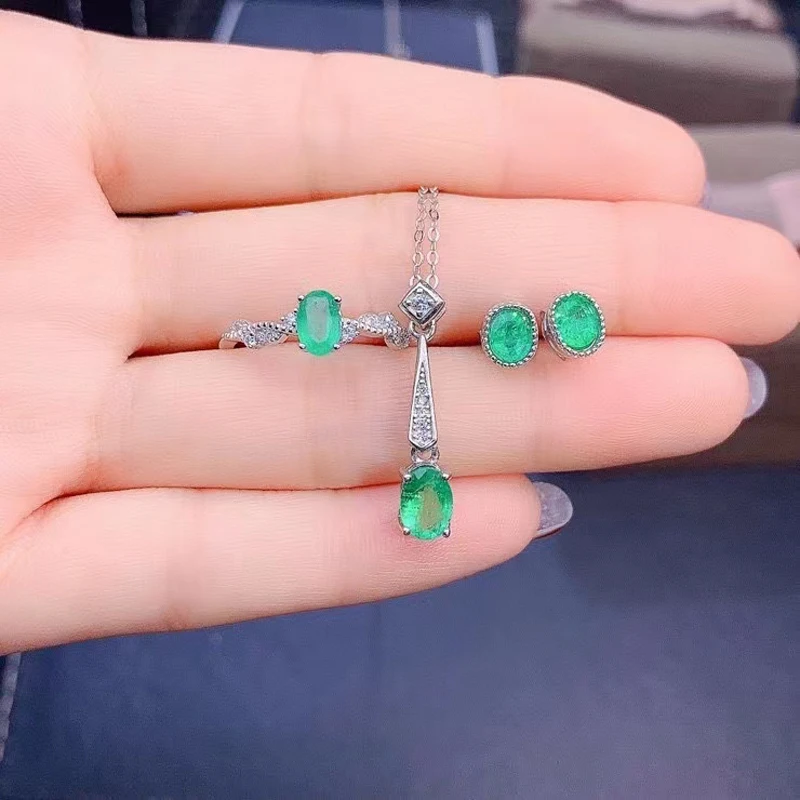 

Комплект из колье и серёг, из серебра 925 пробы