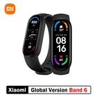 Смарт-браслет Xiaomi Mi Band 6, фитнес трекер с AMOLED экраном 5 цветов, с функцией измерения уровня кислорода в крови, с поддержкой Bluetooth, водонепроницаемый