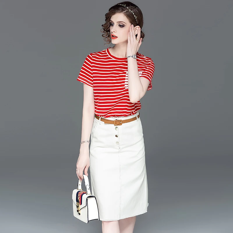 Комплект из двух предметов юбка спортивный костюм женская одежда летняя для