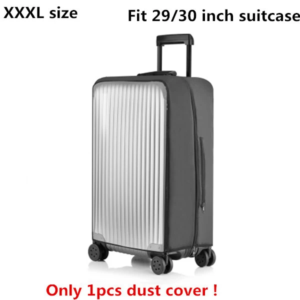 XXXL size gray DIHFXX ПВХ прозрачный защитный чехол от пыли для багажа эластичный водонепроницаемый чехол на колесиках Чехлы против дождя аксессуары для чемоданов - Цвет: XXXL size gray