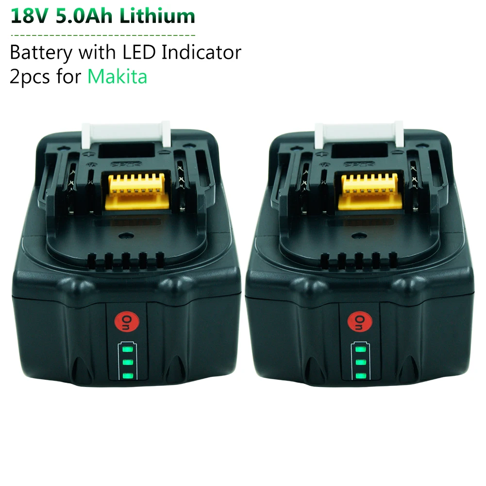 2/3 шт. сменный аккумулятор 18 в 5000 мАч со светодиодным индикатором для Makita LXT литий