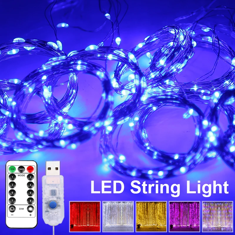 

СВЕТОДИОДНАЯ Гирлянда-занавеска, аксессуары для спальни и дома, уличное украшение для свадьбы, сказочное USB Освещение