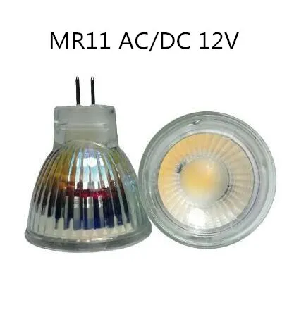 Новое поступление MR11 110V 220V COB Светодиодный точечный светильник стеклянный корпус GU4 лампа светильник AC/DC 12V MR11 5W светодиодная лампа, теплый белый свет/белый - Испускаемый цвет: MR11 COB 12V